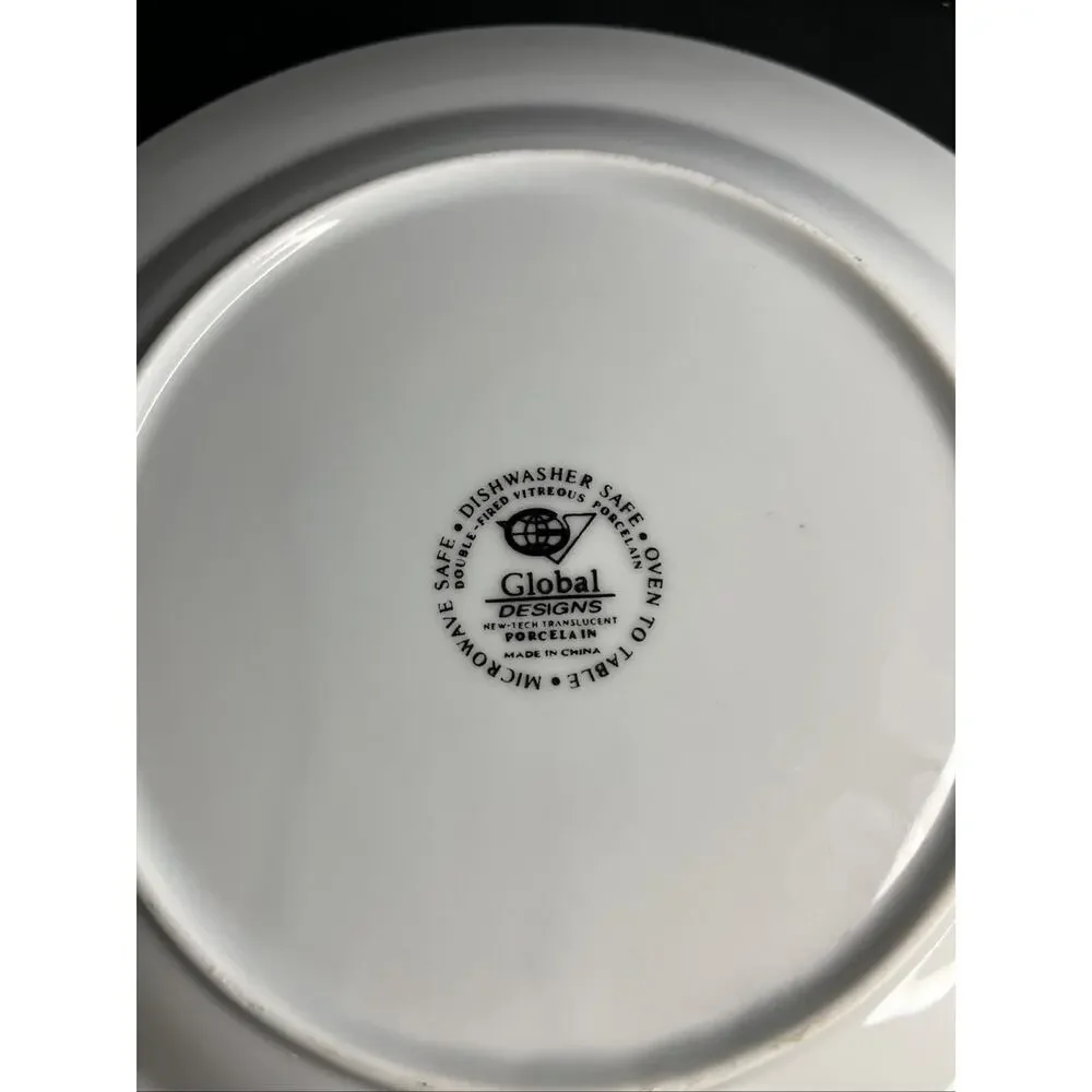 Global Design Porcelain Snowman Christmas Dinner Plate, Salad, Bowl Set Of 3